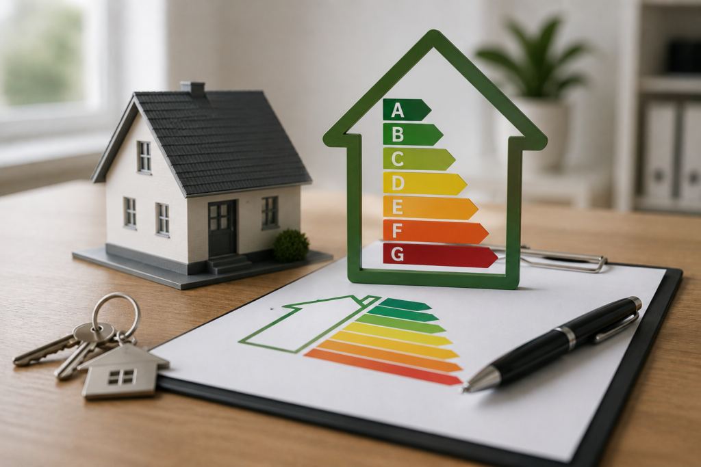 Beitragsbild zum Ratgeber „Der Energieausweis im Kaufvertrag: Was Verkäufer und Käufer zur Haftung wissen sollten“